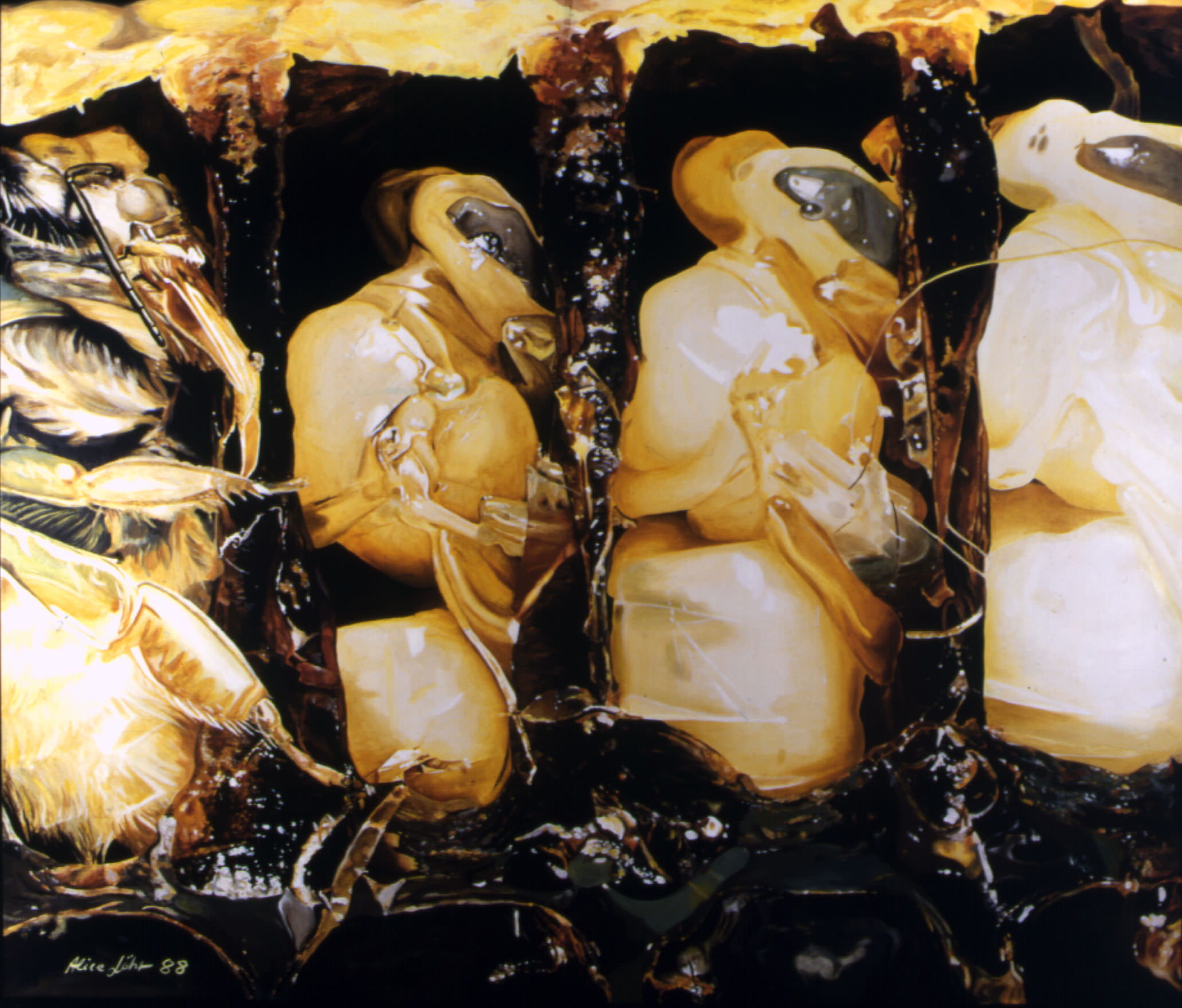 22. Serie Bienemlarven, Öl auf Jute, 200x 235cm