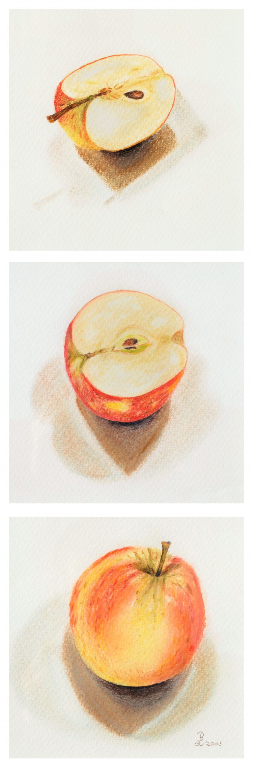 Schülerarbeit, Pastellkreide „Äpfel“
